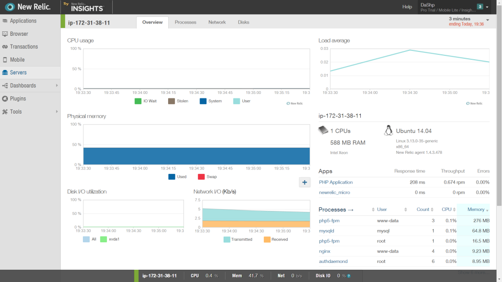 New Relic Screen Shot